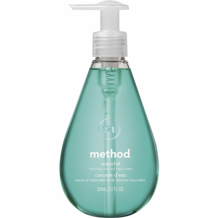Image of Method 359399 Gel Hand Wash, Waterfall Scent, 12 fl oz, Pump Bottle Dispenser, Hand, Aqua, Paraben-free, Phthalate-free, Cruelty-free, 1 Each