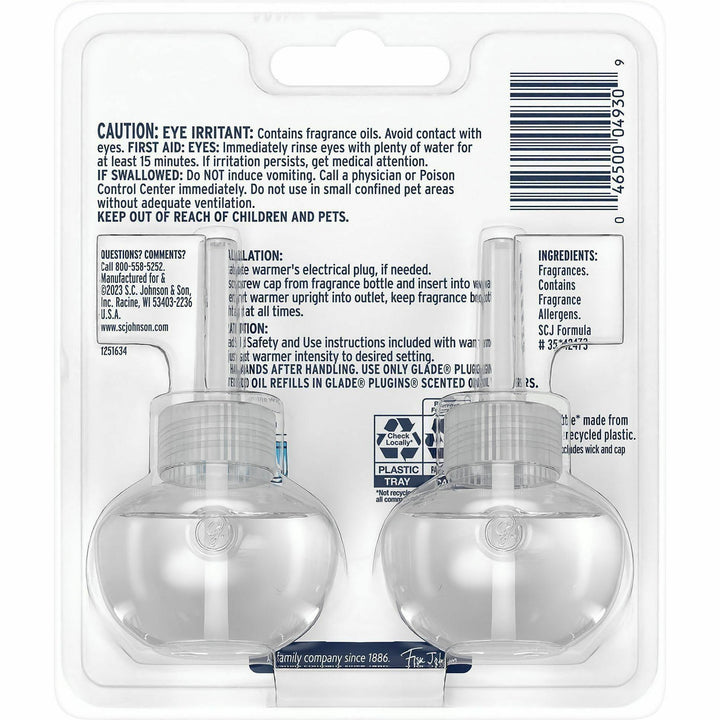 Image of Glade 397751CT PlugIns Refill, Oil, Juniper & Teak, Phthalate-free, Paraben-free, Formaldehyde-free, Nitro Musk Free, 6 / Carton