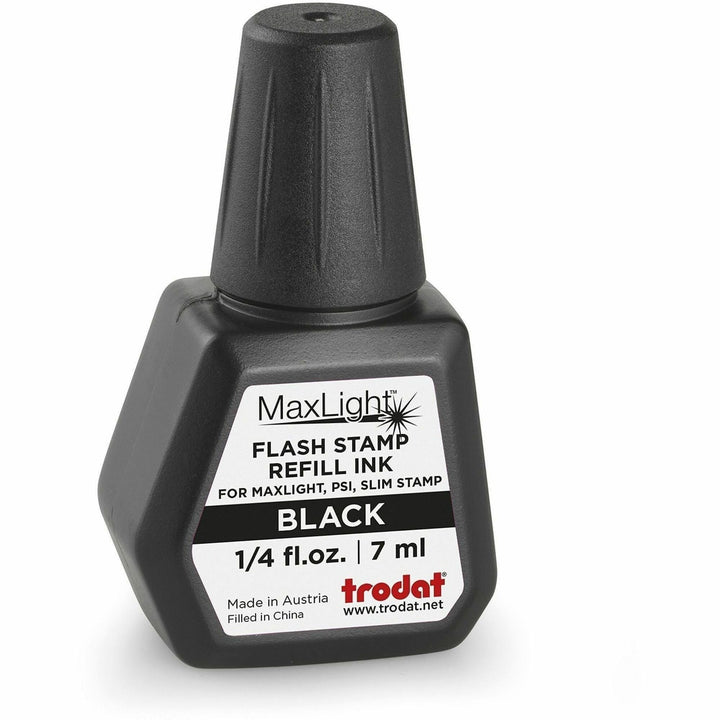 Image of Trodat 217474 Maxlight Refill Ink, Black Ink, 0.24 fl oz, Plastic, 1 Each, TAA Compliant