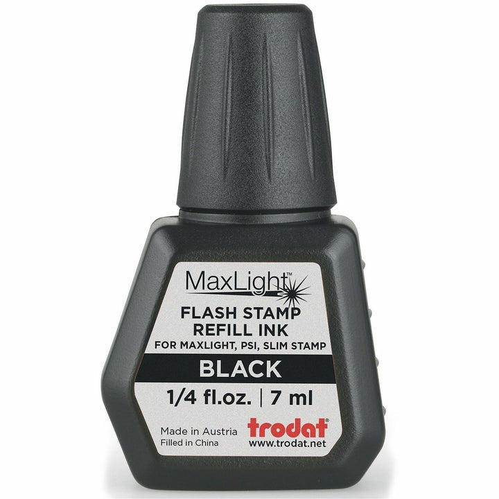 Image of Trodat 217474 Maxlight Refill Ink, Black Ink, 0.24 fl oz, Plastic, 1 Each, TAA Compliant