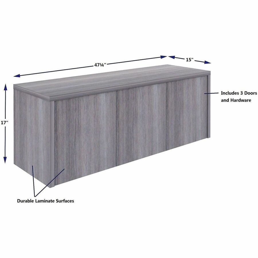 Image of Lorell 69635 Essentials Wall-Mounted Hutches with Wood Doors