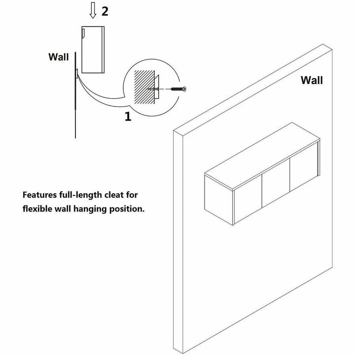 Image of Lorell 69635 Essentials Wall-Mounted Hutches with Wood Doors