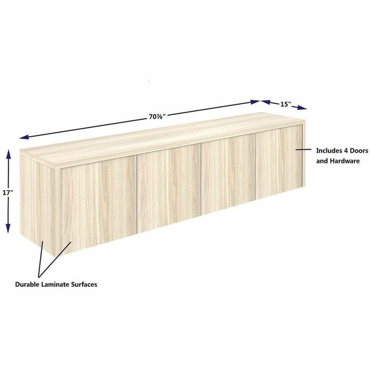 Image of Lorell 66346 Essentials Wall-Mounted Hutches with Wood Doors