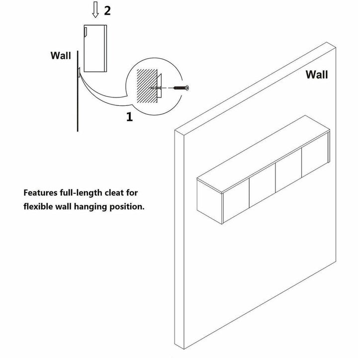 Image of Lorell 66346 Essentials Wall-Mounted Hutches with Wood Doors