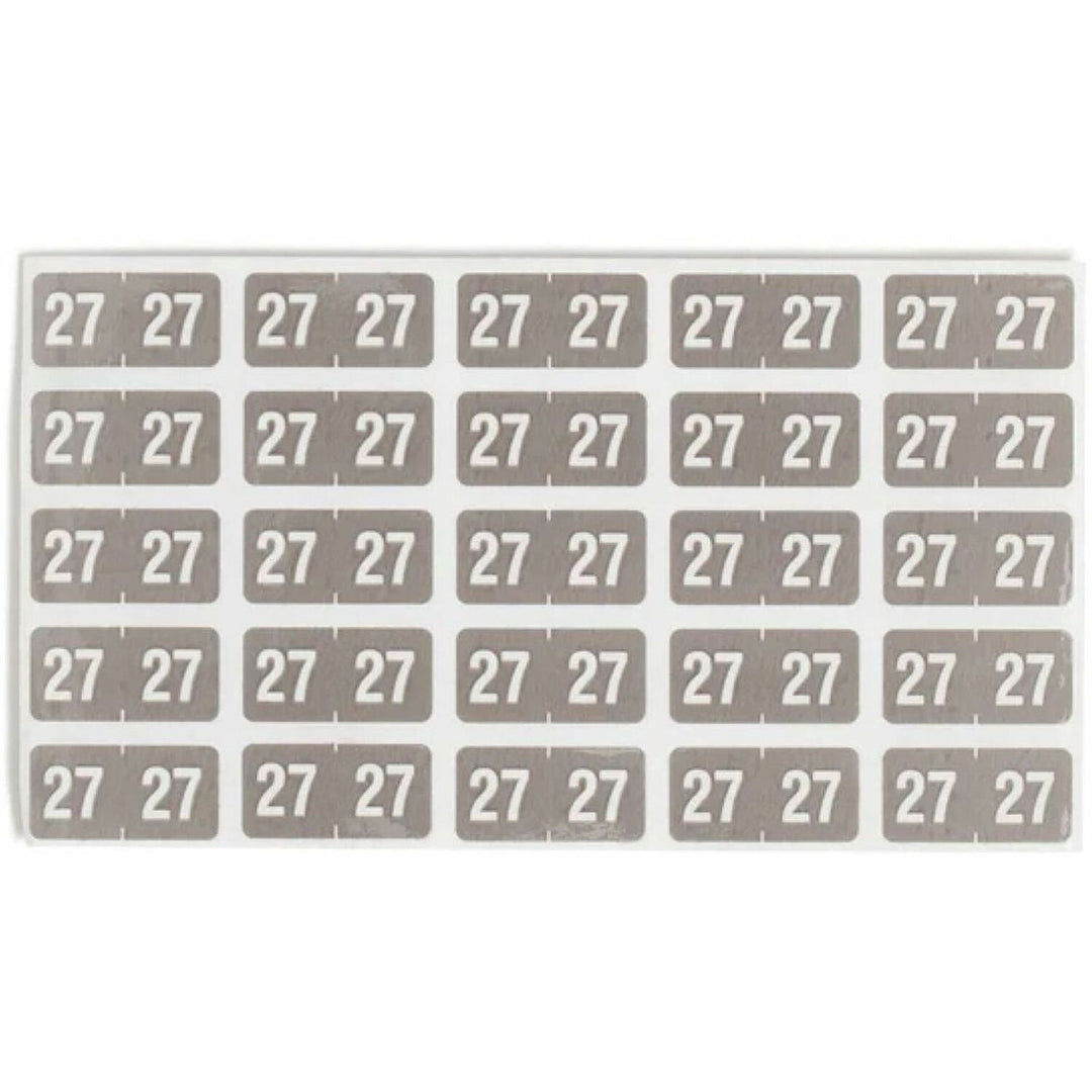 Image of Smead 67927 ETS Color-Coded Year Labels, 27, 1/2" H x 5/64" Width, Gray, Paper, Laminated, 1 Pack