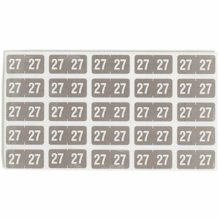 Image of Smead 67927 ETS Color-Coded Year Labels, 27, 1/2" H x 5/64" Width, Gray, Paper, Laminated, 1 Pack
