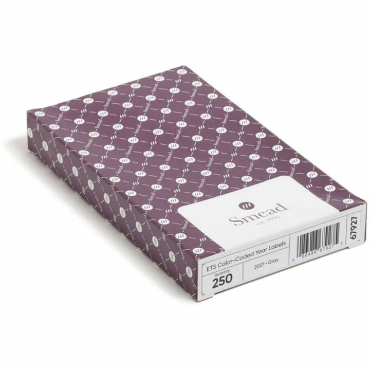 Image of Smead 67927 ETS Color-Coded Year Labels, 27, 1/2" H x 5/64" Width, Gray, Paper, Laminated, 1 Pack
