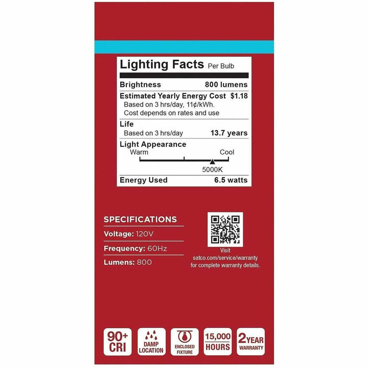 Image of Satco S14362 9.8W A19 LED Frosted Bulbs