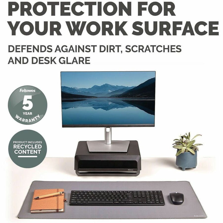 Image of Fellowes 100145426 Breyta Desk Mat, Grey