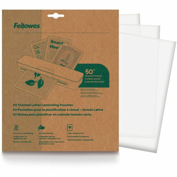Image of Fellowes 100145862 Sustainable Laminating Sheets