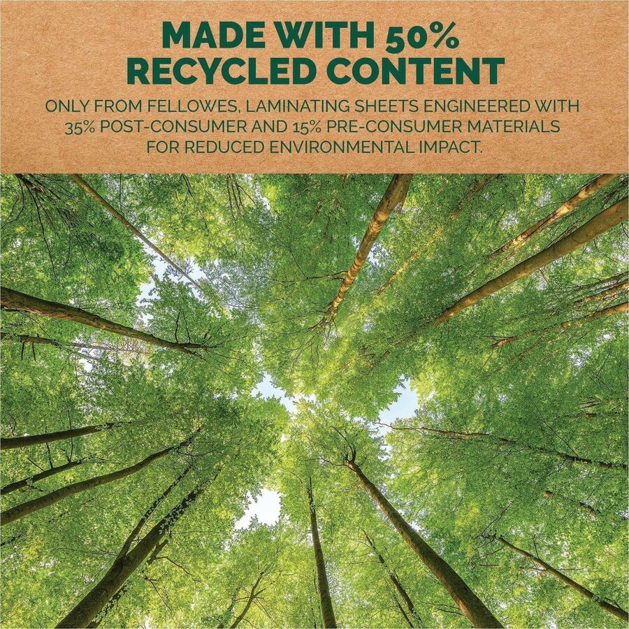 Image of Fellowes 100145862 Sustainable Laminating Sheets
