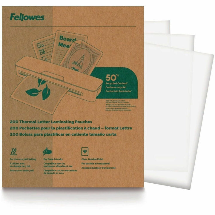 Image of Fellowes 100145864 Sustainable Laminating Sheets