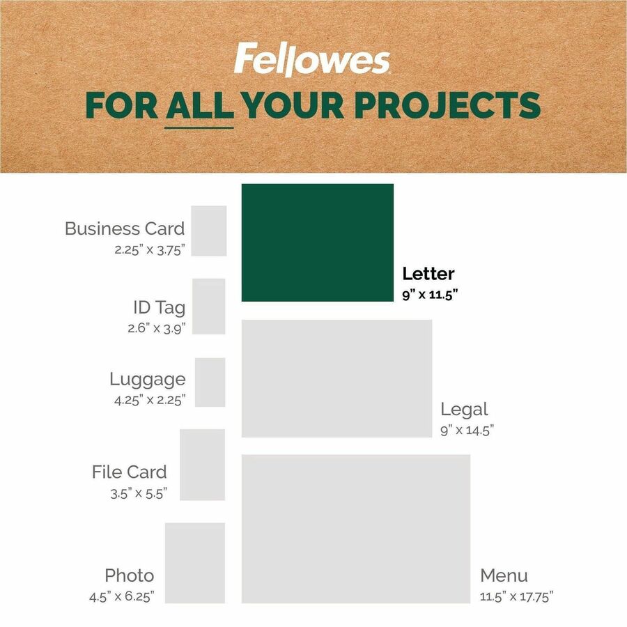 Image of Fellowes 100145864 Sustainable Laminating Sheets