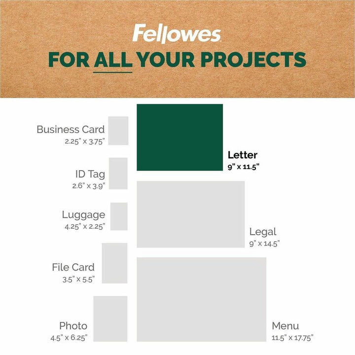 Image of Fellowes 100145864 Sustainable Laminating Sheets