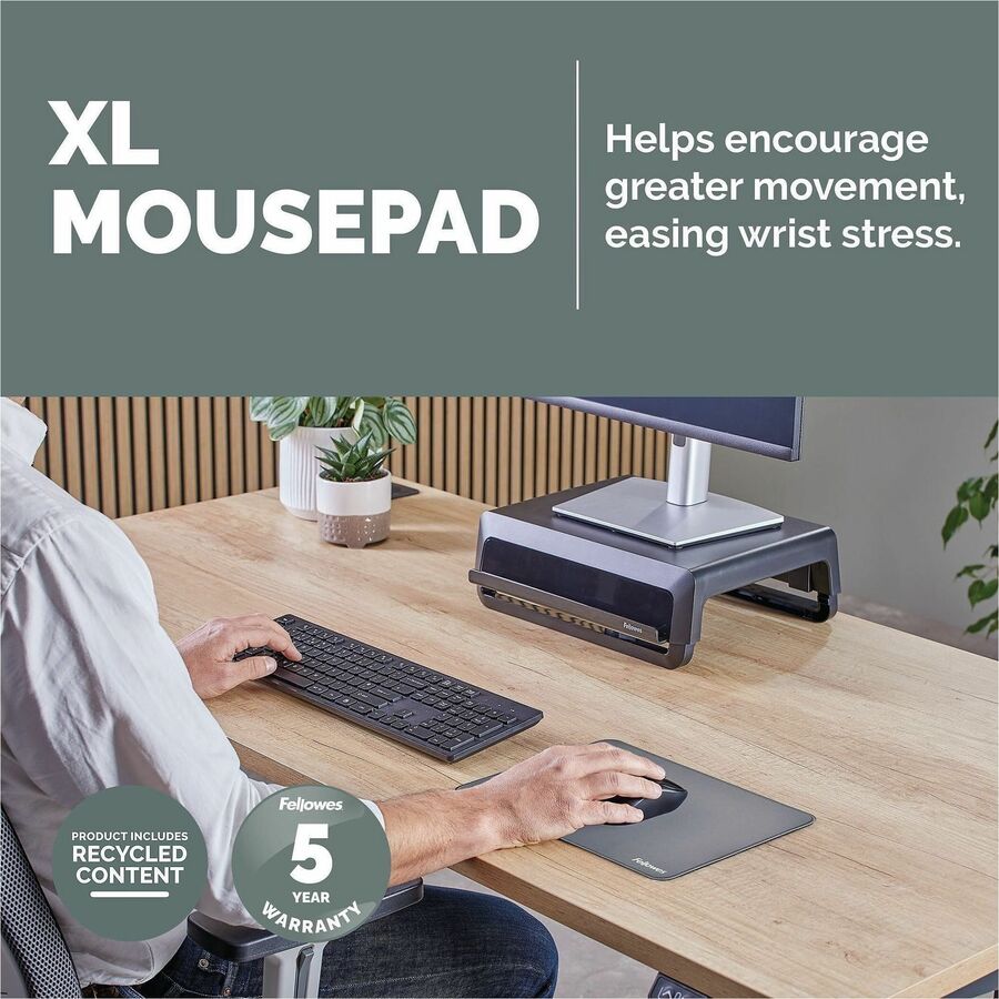 Image of Fellowes 100145423 Breyta XL Mousepad, Gray