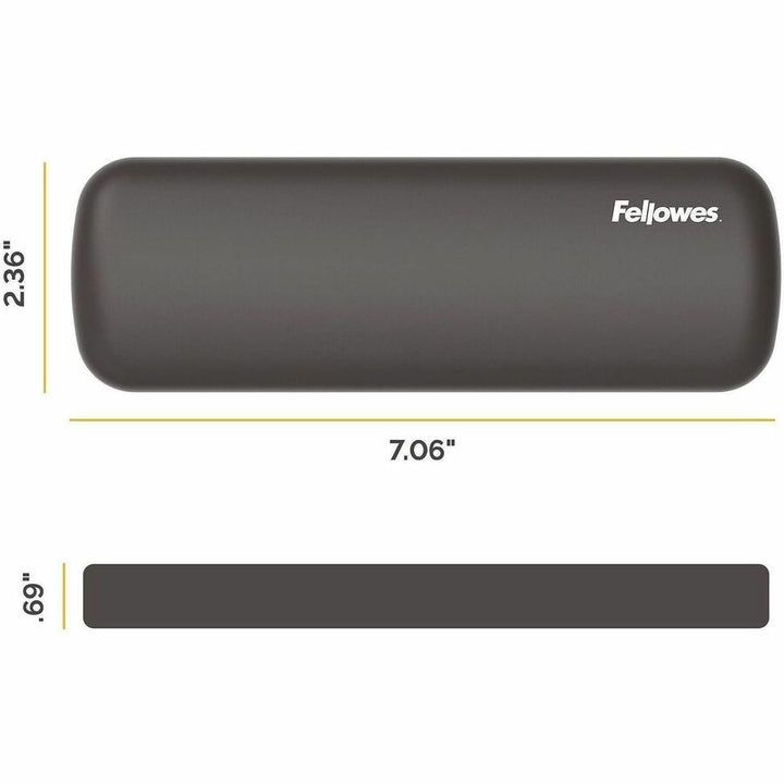 Image of Fellowes 100145415 Breyta Keyboard Wrist Rest, Black, 0.68" H x 2.36" W x 18.50" Depth, Black, Dust Resistant, Keyboard, Retail