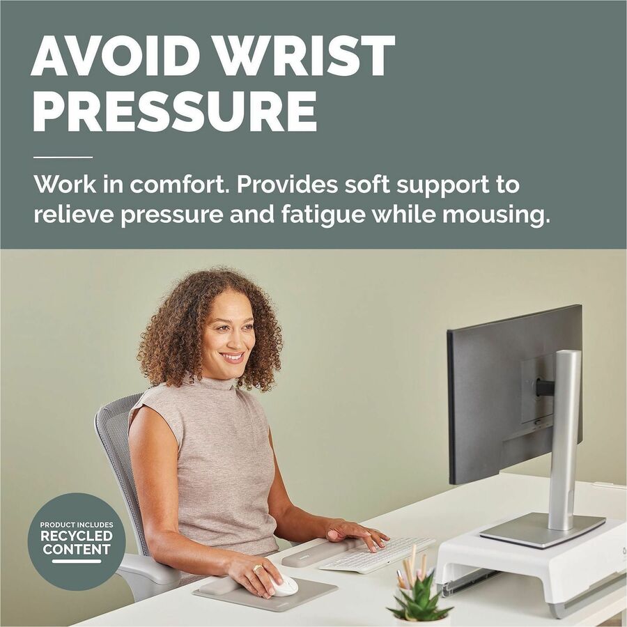 Image of Fellowes 100145443 Breyta Mousepad Wrist Rest, Sand, 0.68" H x 7.87" W x 9.44" Depth, Sand, Dust Resistant, Mouse, Retail