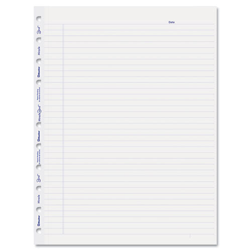 Image of Blueline® AFR11050R Ruled Paper Refill Sheets for all MiracleBind Notebooks and Planners, 11 x 9.06, White/Blue Sheets, Undated, 50/Pack