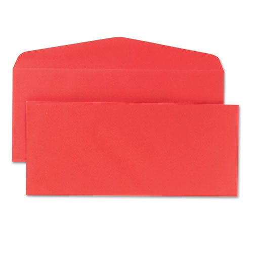 Image of Quality Park QUA11134 Colored Envelope, #10, Commercial Flap, Gummed Closure, 4.13 X 9.5, Red, 25/pack