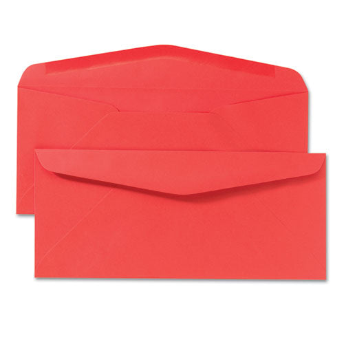 Image of Quality Park QUA11134 Colored Envelope, #10, Commercial Flap, Gummed Closure, 4.13 X 9.5, Red, 25/pack