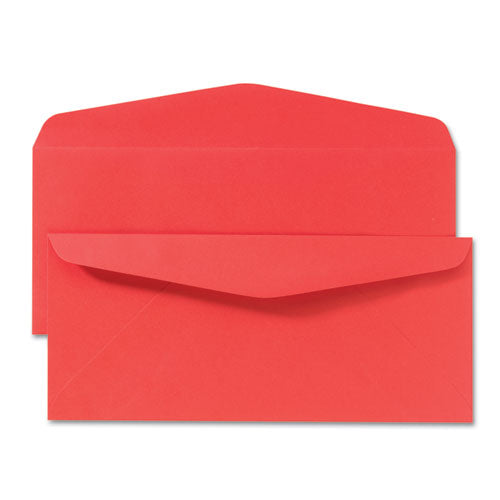 Image of Quality Park QUA11134 Colored Envelope, #10, Commercial Flap, Gummed Closure, 4.13 X 9.5, Red, 25/pack