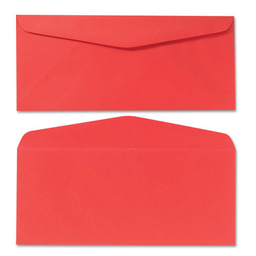 Image of Quality Park QUA11134 Colored Envelope, #10, Commercial Flap, Gummed Closure, 4.13 X 9.5, Red, 25/pack