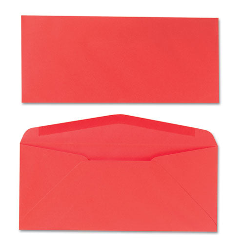 Image of Quality Park QUA11134 Colored Envelope, #10, Commercial Flap, Gummed Closure, 4.13 X 9.5, Red, 25/pack