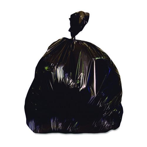 Image of Heritage H8647TK Linear Low-Density Can Liners, Super Tuf, 56 gal, 0.9 mil, 43" x 47", Black, 100/Carton