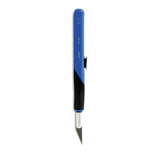 Image of X-ACTO® X3204 Retract-A-Blade Knife, #11 Blade, 5.25" Plastic Handle, Blue/Black