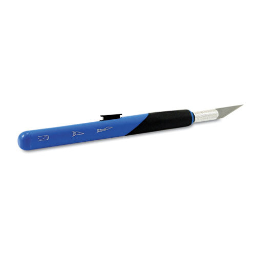 Image of X-ACTO® X3204 Retract-A-Blade Knife, #11 Blade, 5.25" Plastic Handle, Blue/Black