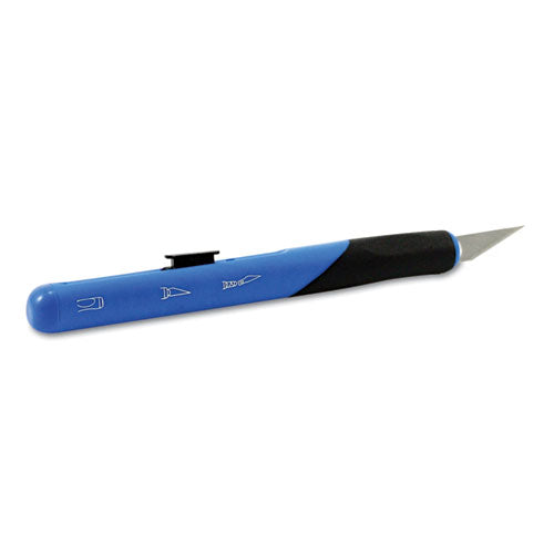 Image of X-ACTO® X3204 Retract-A-Blade Knife, #11 Blade, 5.25" Plastic Handle, Blue/Black