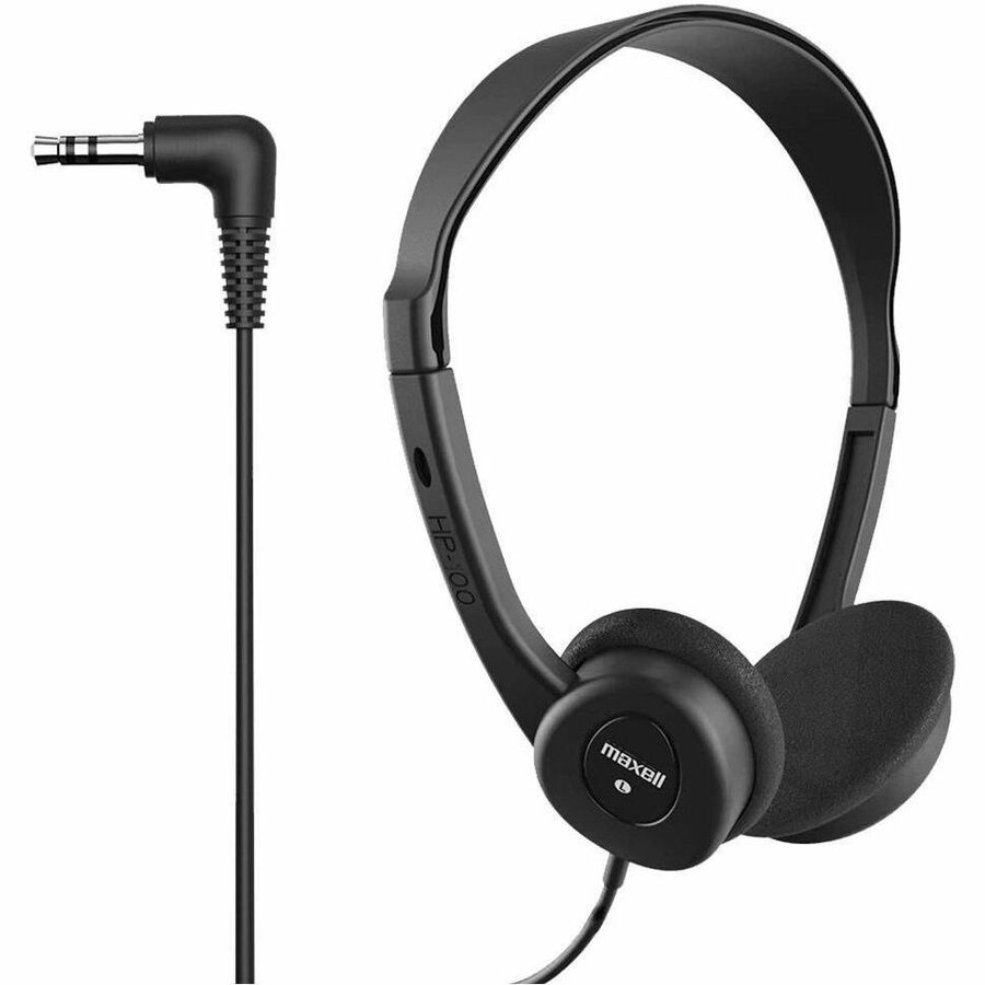 Image of Maxell® HP-100 Headphones, 4 ft Cord, Black