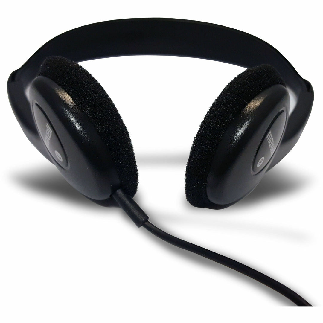Image of Maxell® HP-100 Headphones, 4 ft Cord, Black