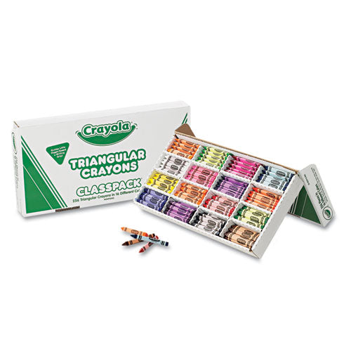 Image of Crayola® 52-8039 Classpack Triangular Crayons, Regular Size, 0.5" x 4", 16 Assorted Colors, 256/Carton