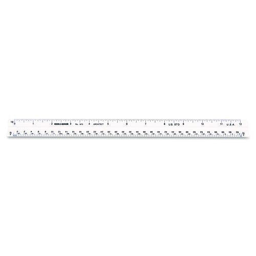 Image of Chartpak® KOH3272BC Triangular Scale, Plastic, 12" Long, Architectural, White