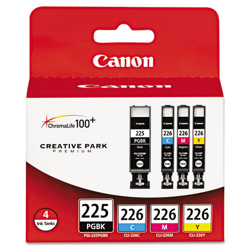 Image of Canon® 4530B008 4530b008aa (pgi-225, Cli-226) Ink, Cyan/magenta/pigment Black/yellow, 4/pack