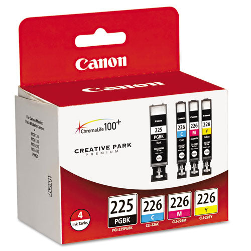 Image of Canon® 4530B008 4530b008aa (pgi-225, Cli-226) Ink, Cyan/magenta/pigment Black/yellow, 4/pack