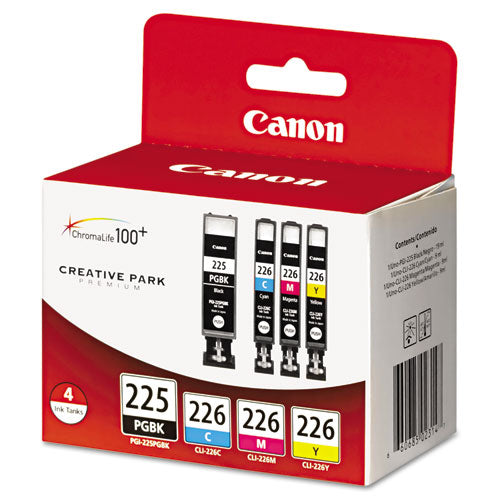 Image of Canon® 4530B008 4530b008aa (pgi-225, Cli-226) Ink, Cyan/magenta/pigment Black/yellow, 4/pack