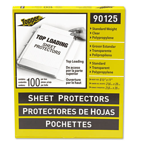 Image of C-Line® 90125 Polypropylene Sheet Protectors, Medium-Duty, Side: 3-Hole Punched, Top Load 8.5 x 11 Insert, Clear Front, 100/Box