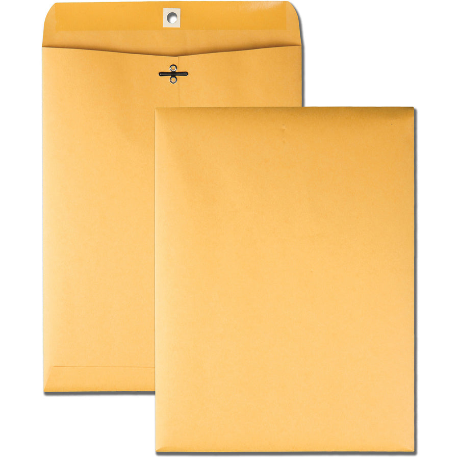 Image of Quality Park 37590 9 x 12 Clasp Envelopes in Dispenser Box, Clasp, #90, 9" W x 12" Length, 28 lb, Clasp, Kraft, Kraft, 250 / Box