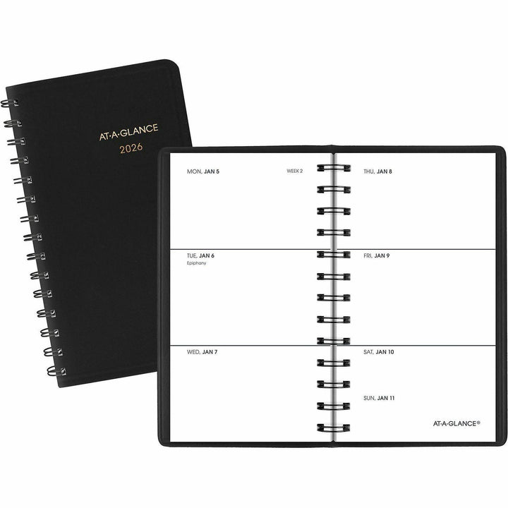 Image of AT-A-GLANCE® Weekly Planner, 4.5 x 2.5, Black Cover, 12-Month (Jan to Dec): 2025