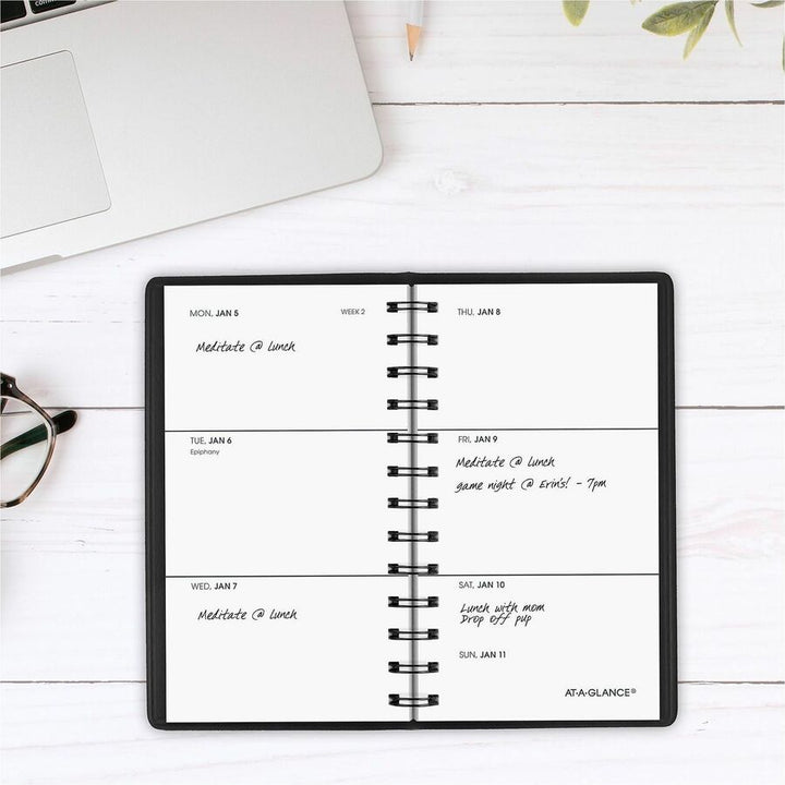 Image of AT-A-GLANCE® Weekly Planner, 4.5 x 2.5, Black Cover, 12-Month (Jan to Dec): 2025