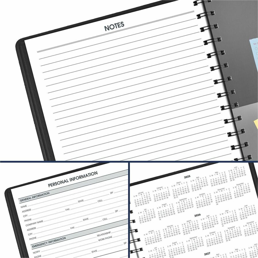 Image of AT-A-GLANCE® Daily Appt Book,12 Mths Jan-Dec, 6-7/8"x8-3/4", Black
