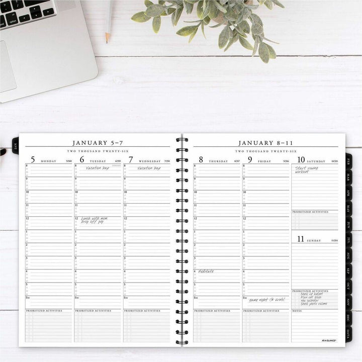 Image of AT-A-GLANCE® Executive Weekly/Monthly Planner Refill with 15-Minute Appointments, 11 x 8.25, White Sheets, 12-Month (Jan to Dec): 2025