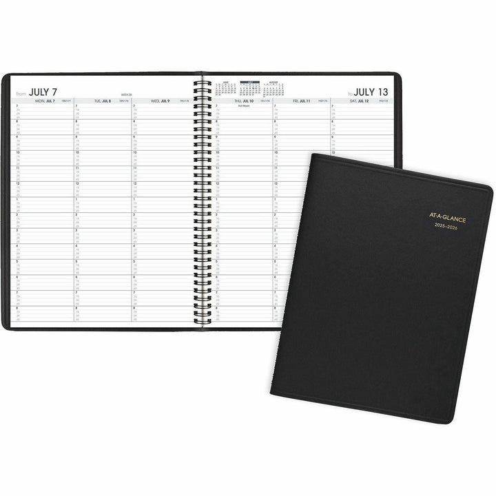 Image of AT-A-GLANCE® Weekly Appointment Book, 11 x 8.25, Black Cover, 14-Month (July to Aug): 2024 to 2025