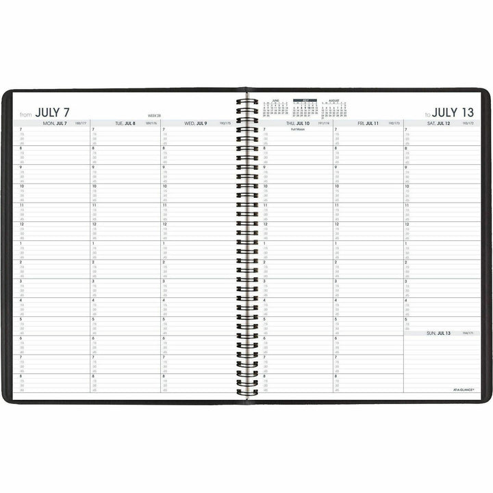 Image of AT-A-GLANCE® Weekly Appointment Book, 11 x 8.25, Black Cover, 14-Month (July to Aug): 2024 to 2025
