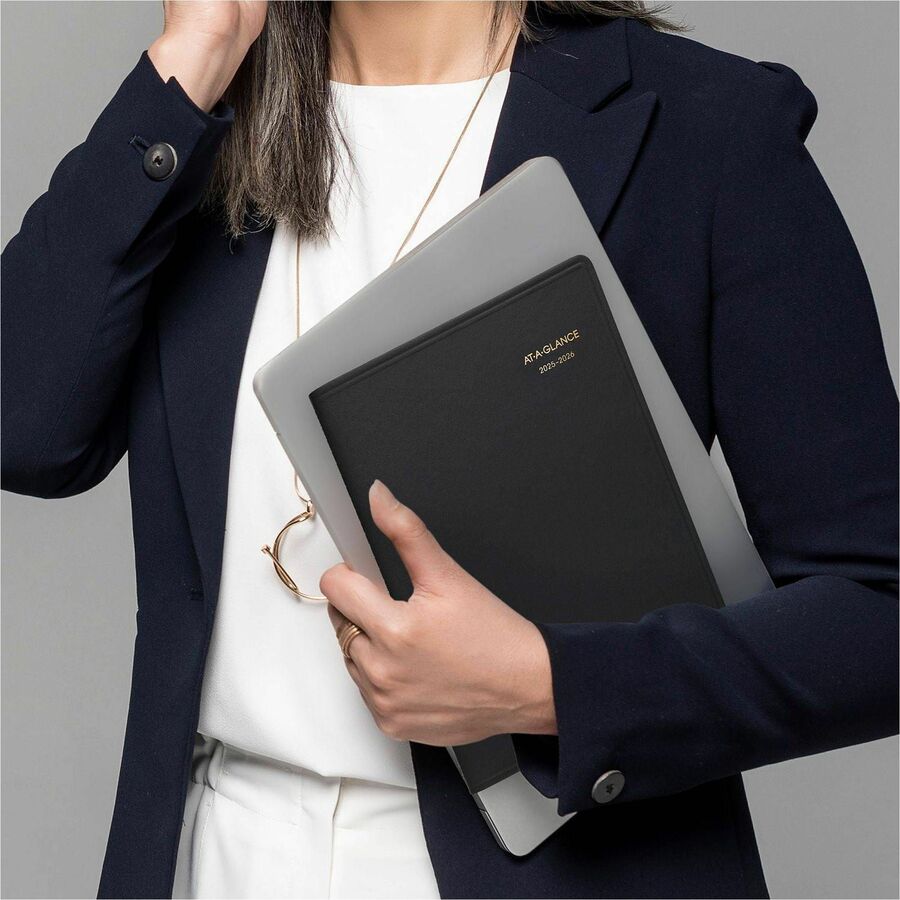 Image of AT-A-GLANCE® Weekly Appointment Book, 11 x 8.25, Black Cover, 14-Month (July to Aug): 2024 to 2025