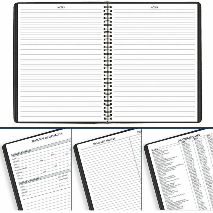 Image of AT-A-GLANCE® Weekly Appointment Book, 11 x 8.25, Black Cover, 14-Month (July to Aug): 2024 to 2025