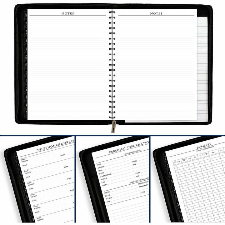 Image of AT-A-GLANCE® Exec Wkly/Mthly Zip Planner,12 Mth Jan-Dec,8-1/4"x10-7/8",BK