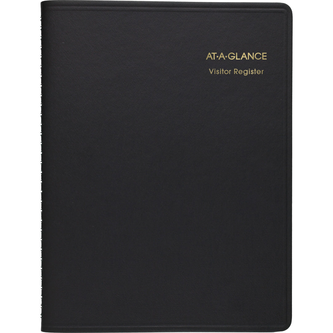 Image of AT-A-GLANCE® Visitor Register Book, Black Cover, 10.88 X 8.38 Sheets, 60 Sheets/book